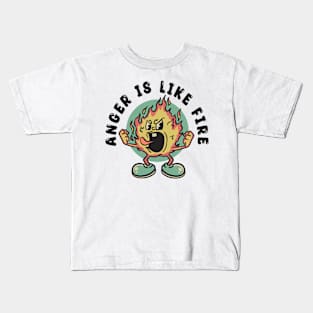 vintage fire mascot character Kids T-Shirt